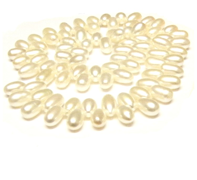 White 6.5-7.5mm Top Drilled Pearls